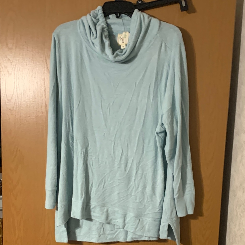 Light Blue Women's Cowl Neck Sweater